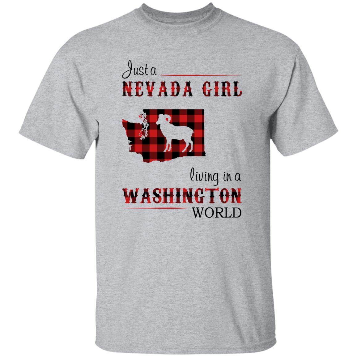 Just A Nevada Girl Living In A Washington World T-shirt - T-shirt Born Live Plaid Red Teezalo