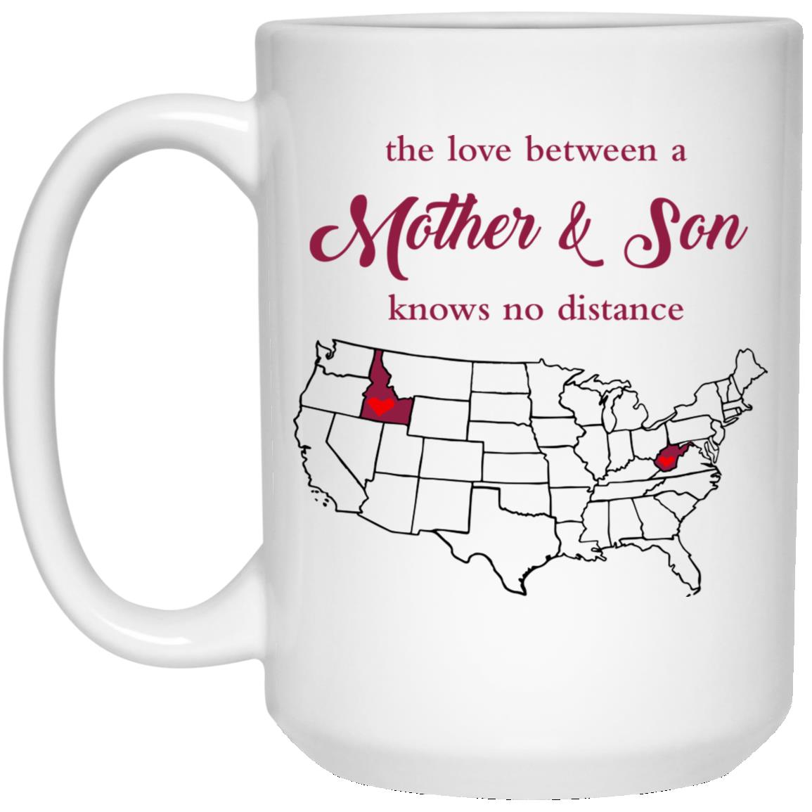 West Virginia Idaho The Love Between Mother And Son Mug - Mug Teezalo