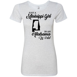 Just A Mississippi Girl In An Alabama World T-Shirt - T-shirt Teezalo