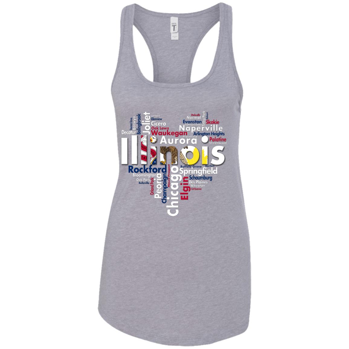 Illinois City Heart T-shirt - T-shirt Teezalo
