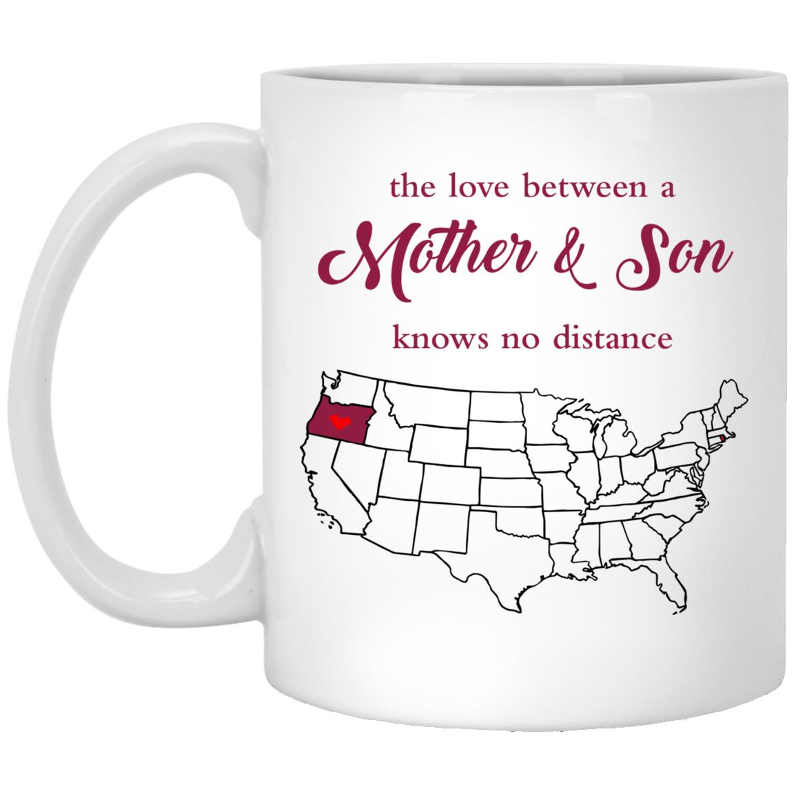 Rhode Island Oregon The Love Between Mother And Son Mug - Mug Teezalo
