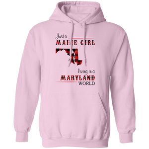 Just A Maine Girl Living In A Maryland World T-Shirt - T-shirt Teezalo