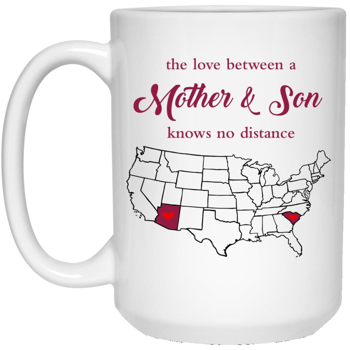Arizona South Carolina The Love Between Mother And Son Mug - Mug Teezalo
