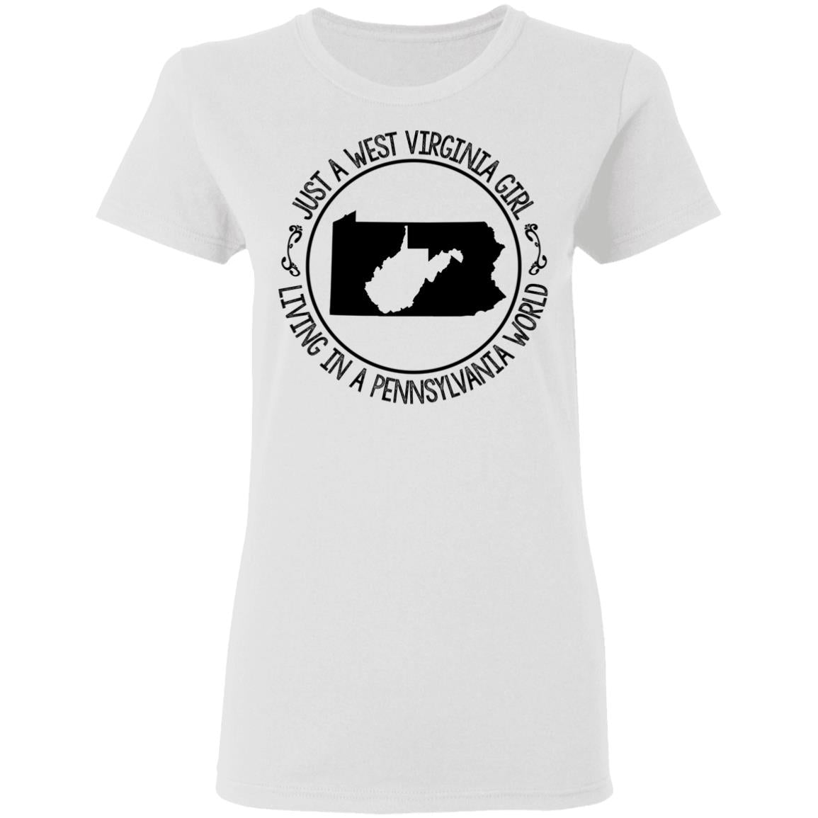 Just A West Virginia Girl Living In A Pennsylvania World Hoodie - Hoodie Teezalo