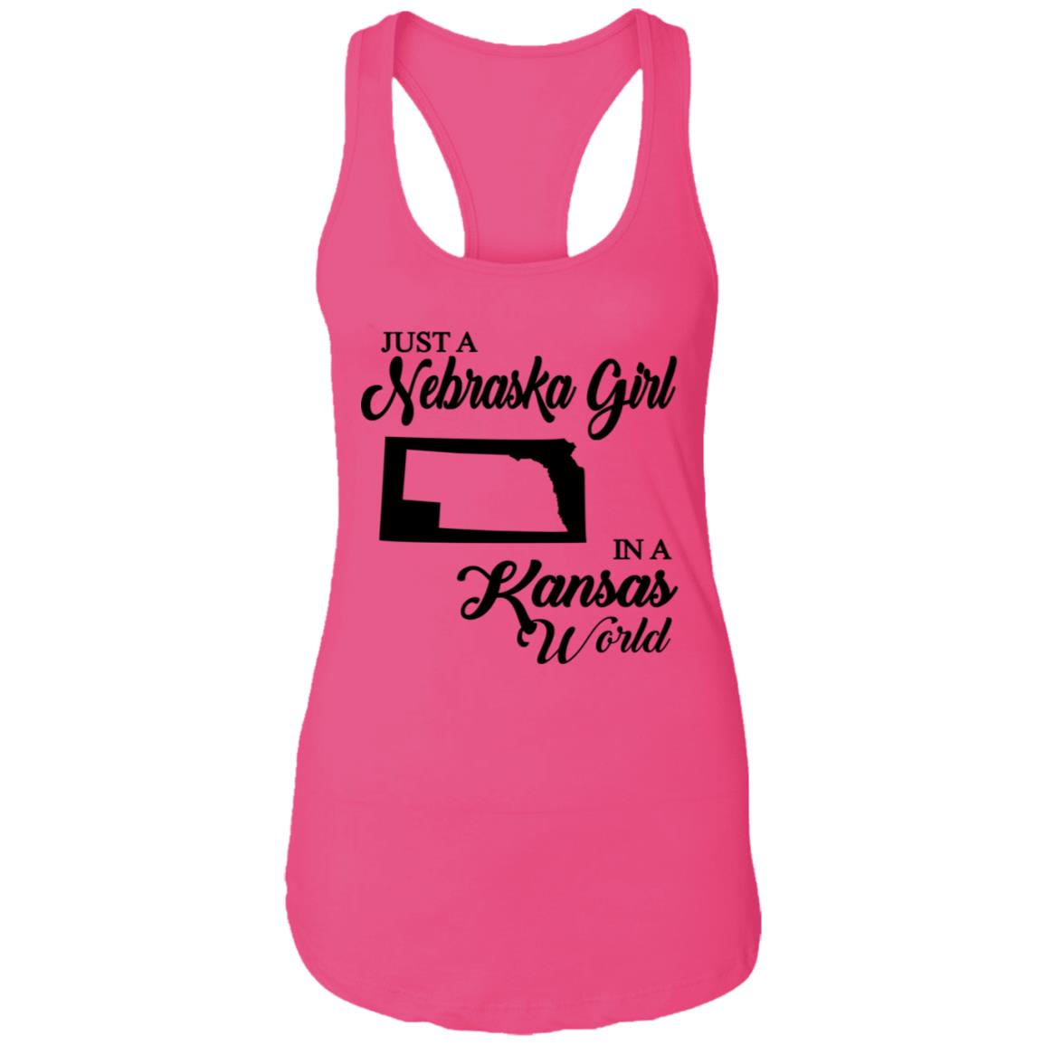 Just A Nebraska Girl In A Kansas World T-Shirt - T-shirt Teezalo