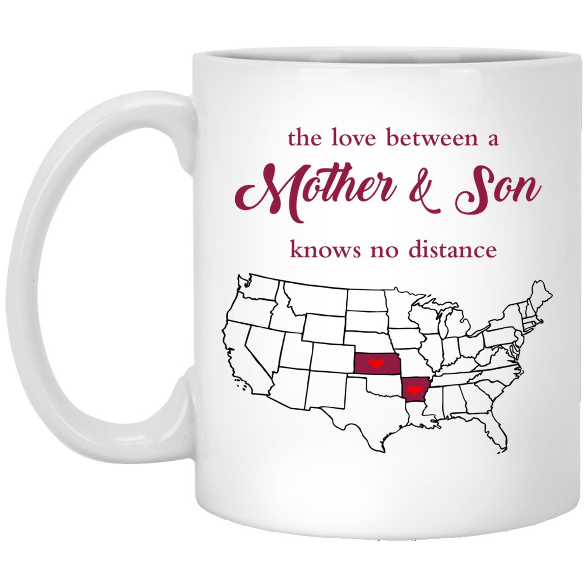 Kansas Arkansas The Love Between Mother And Son Mug - Mug Teezalo