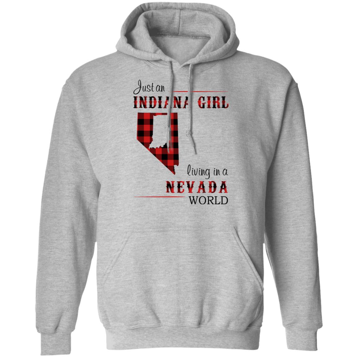 Just An Indiana Girl Living In A Nevada World T-Shirt - T-shirt Born Live Plaid Red Teezalo