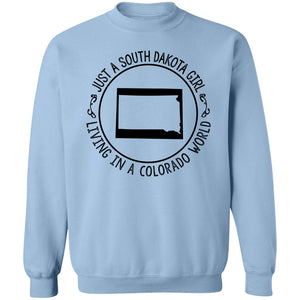 Just A South Dakota Girl Living In Colorado World T-Shirt - T-shirt Teezalo