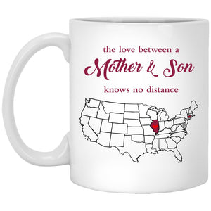 Illinois Connecticut The Love Between Mother And Son Mug - Mug Teezalo