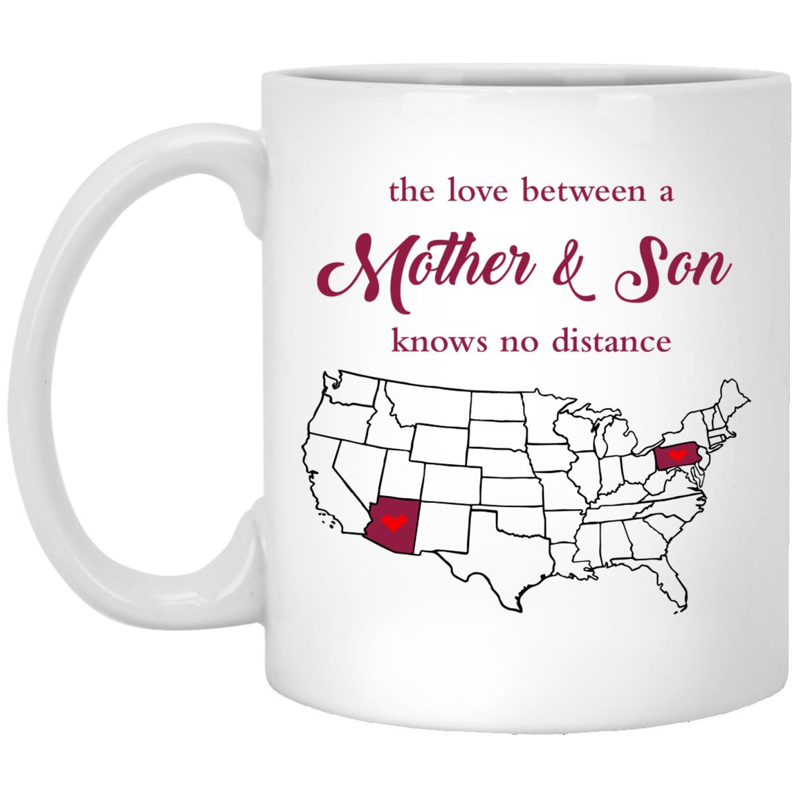 Arizona Pennsylvania The Love Between Mother And Son Mug - Mug Teezalo