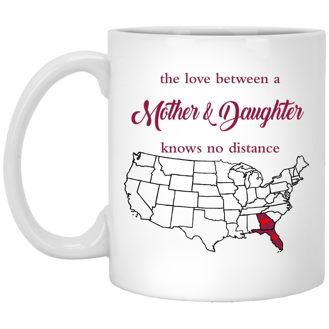 Florida Georgia The Love Between Mother and Daughter Mug - Mug Teezalo