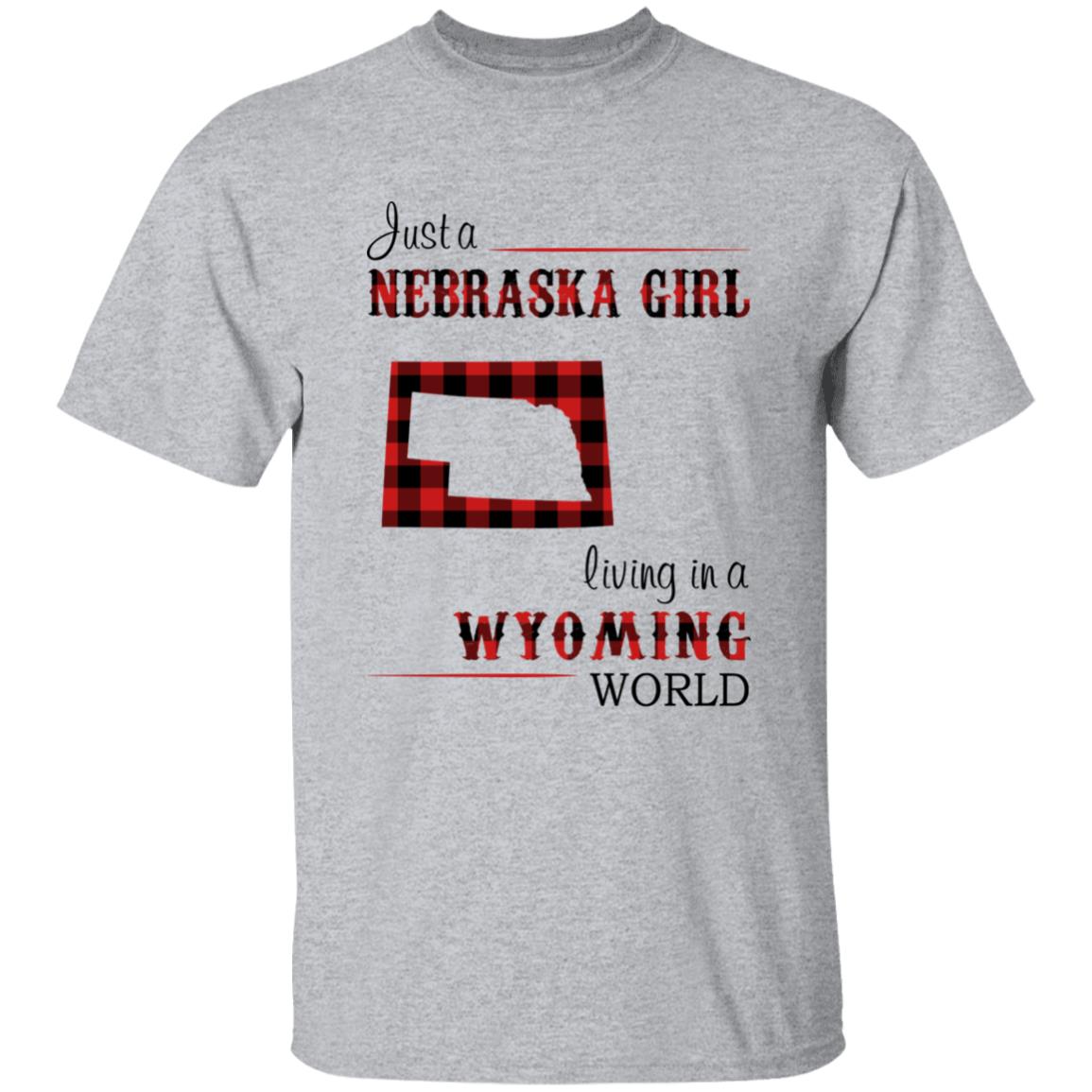 Just A Nebraska Girl Living In A Wyoming World T-shirt - T-shirt Born Live Plaid Red Teezalo