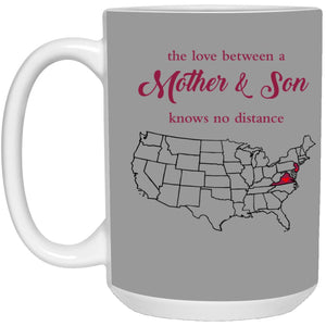 New Jersey Virginia The Love Between Mother And Son Mug - Mug Teezalo