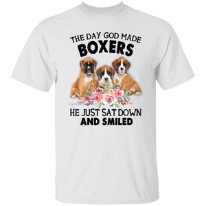 Funny Boxer Shirt, The Day God Made Boxers He Just Sat Down And Smiled - T-Shirts Teezalo