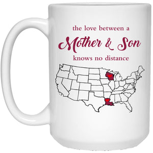 Wisconsin Louisiana The Love Between Mother And Son Mug - Mug Teezalo
