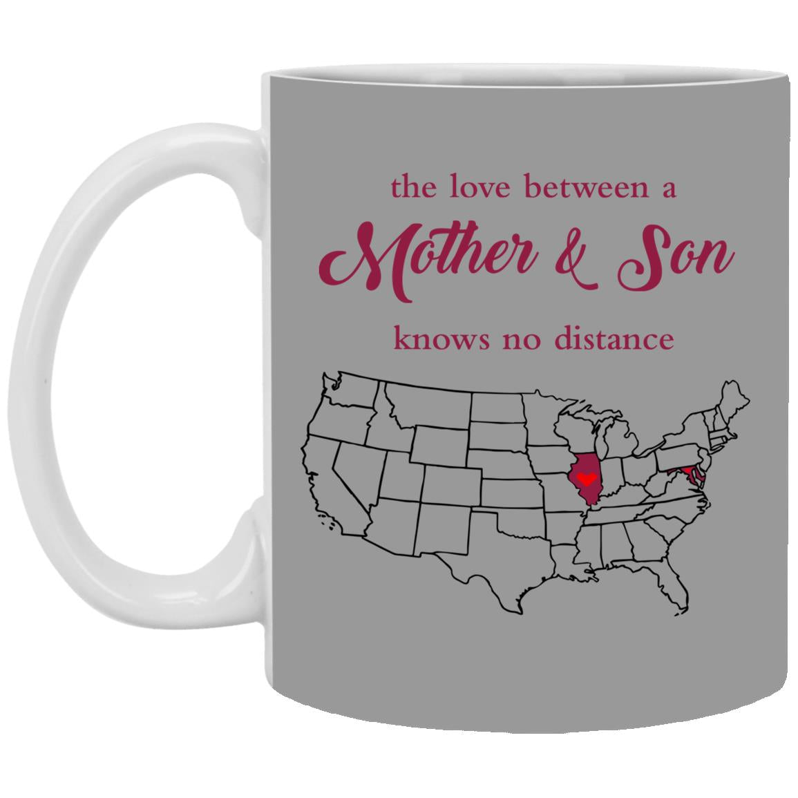 Illinois Maryland The Love Between Mother And Son Mug - Mug Teezalo