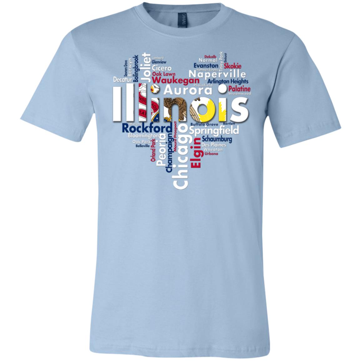 Illinois City Heart T-shirt - T-shirt Teezalo