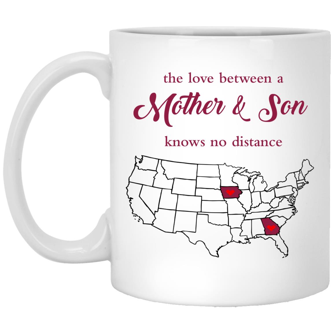 Iowa Georgia The Love Between Mother And Son Mug - Mug Teezalo