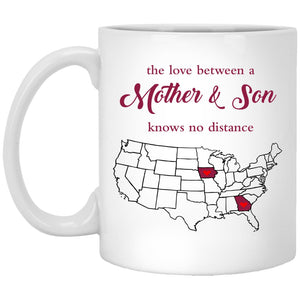 Iowa Georgia The Love Between Mother And Son Mug - Mug Teezalo