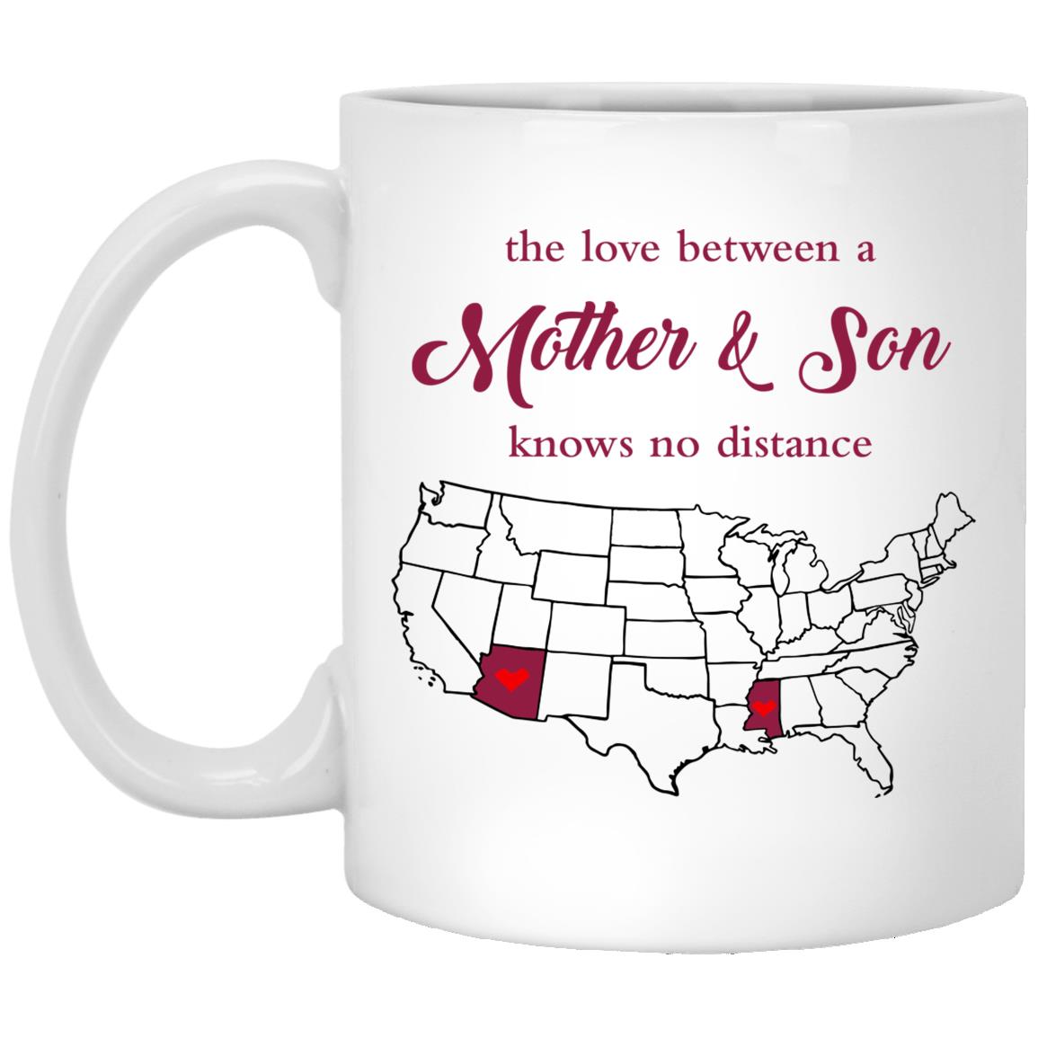 Mississippi Arziona The Love Between Mother And Son Mug - Mug Teezalo