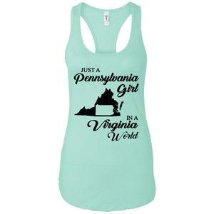 Just A Pennsylvania Girl In A Virginia World T-Shirt - T-shirt Teezalo