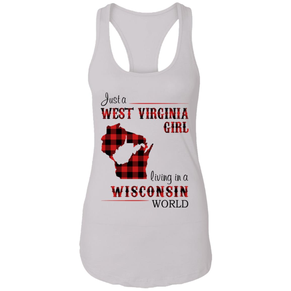 Just A West Virginia Girl Living In A Wisconsin World T Shirt - T-shirt Teezalo