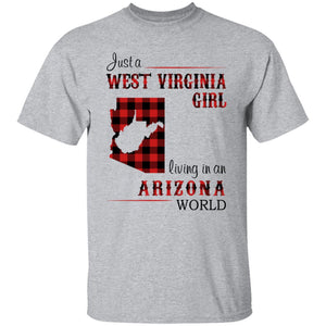 Just A West Virginia Girl Living An Arizona World T Shirt - T-shirt Teezalo