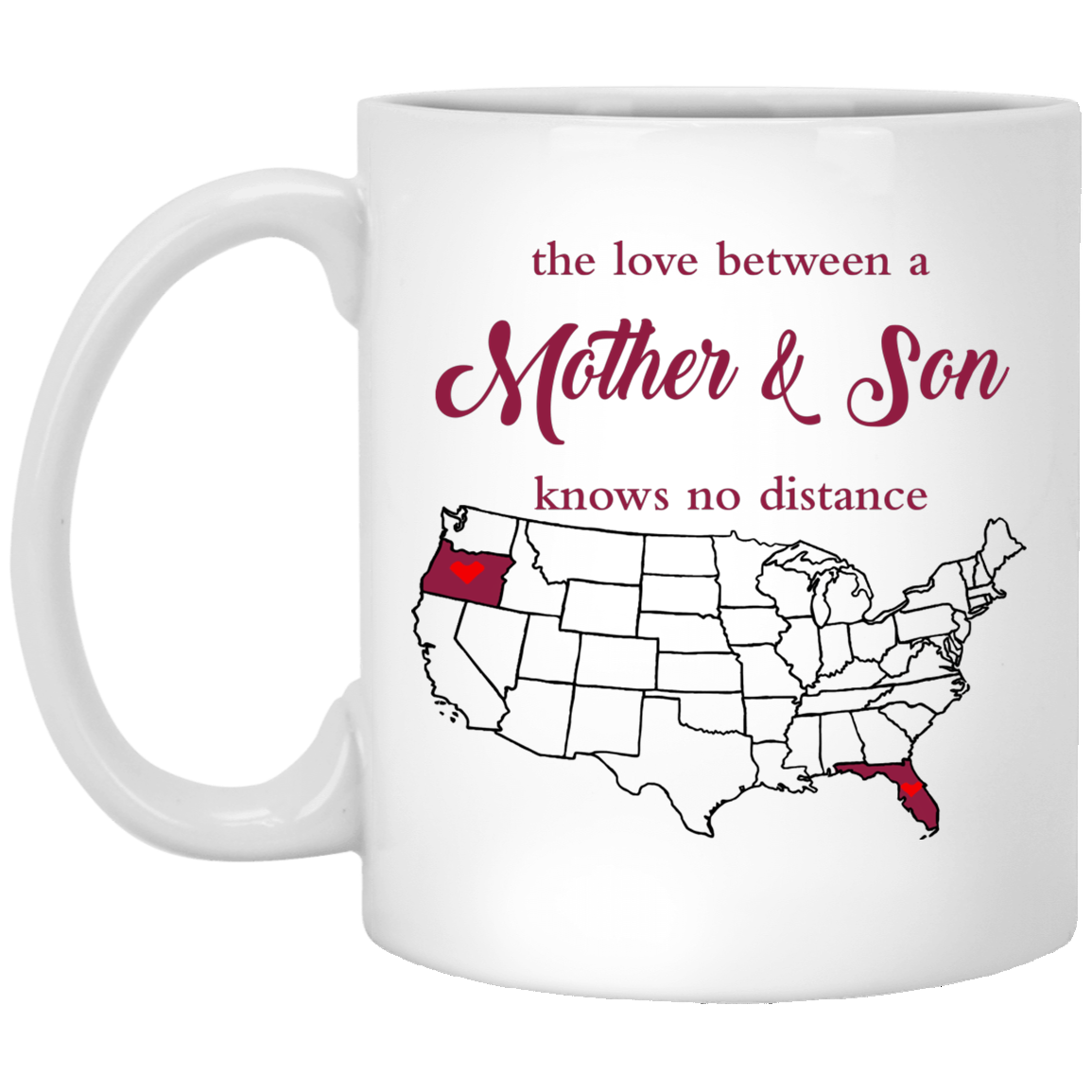 Florida Oregon The Love Between Mother and Son Mug - Mug Teezalo