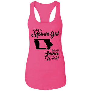 Just A Missouri Girl In An Iowa World T-Shirt - T-shirt Teezalo