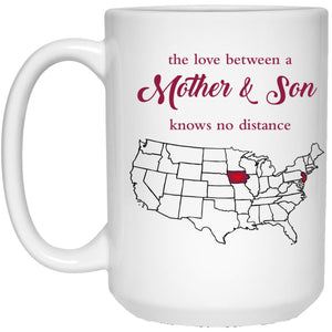 New Jersey Iowa The Love Between Mother And Son Mug - Mug Teezalo