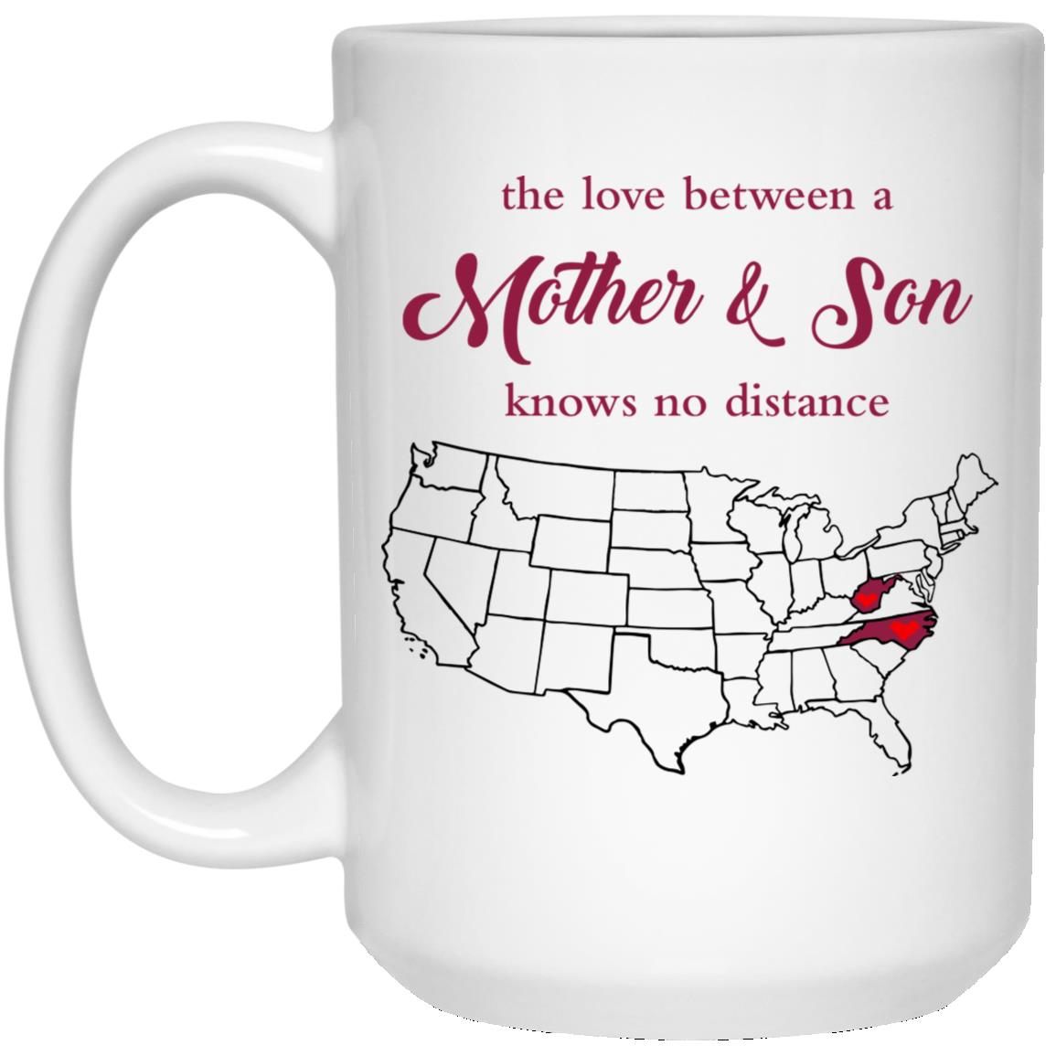 West Virginia North Carolina The Love Between Mother And Son Mug - Mug Teezalo