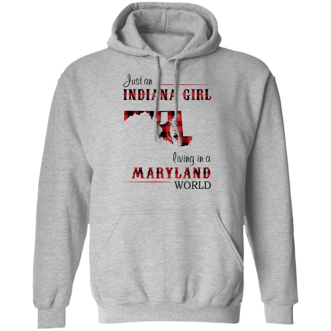 Just An Indiana Girl Living In A Maryland World T-Shirt - T-shirt Born Live Plaid Red Teezalo