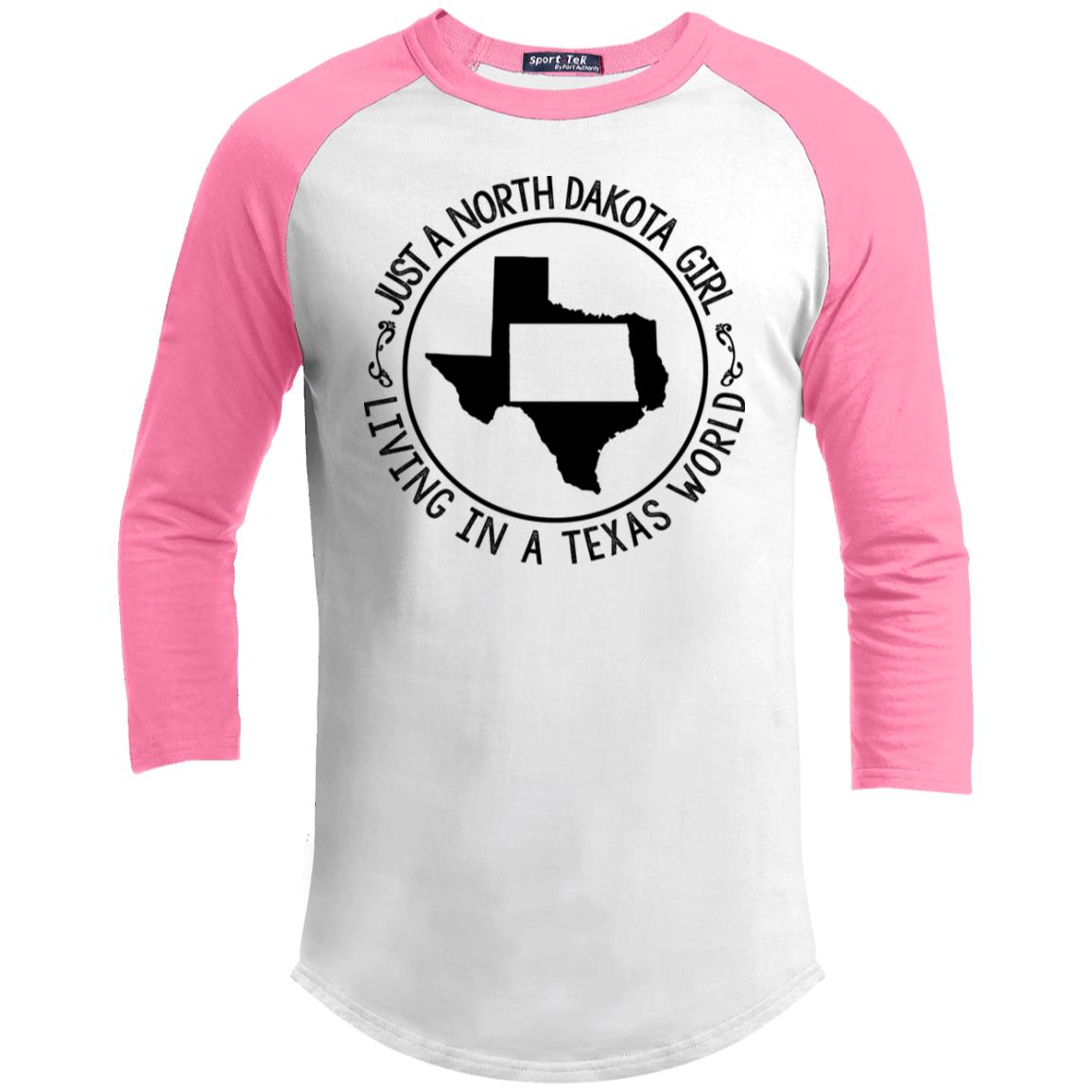 North Dakota Girl Living In Texas World T Shirt - T-shirt Teezalo