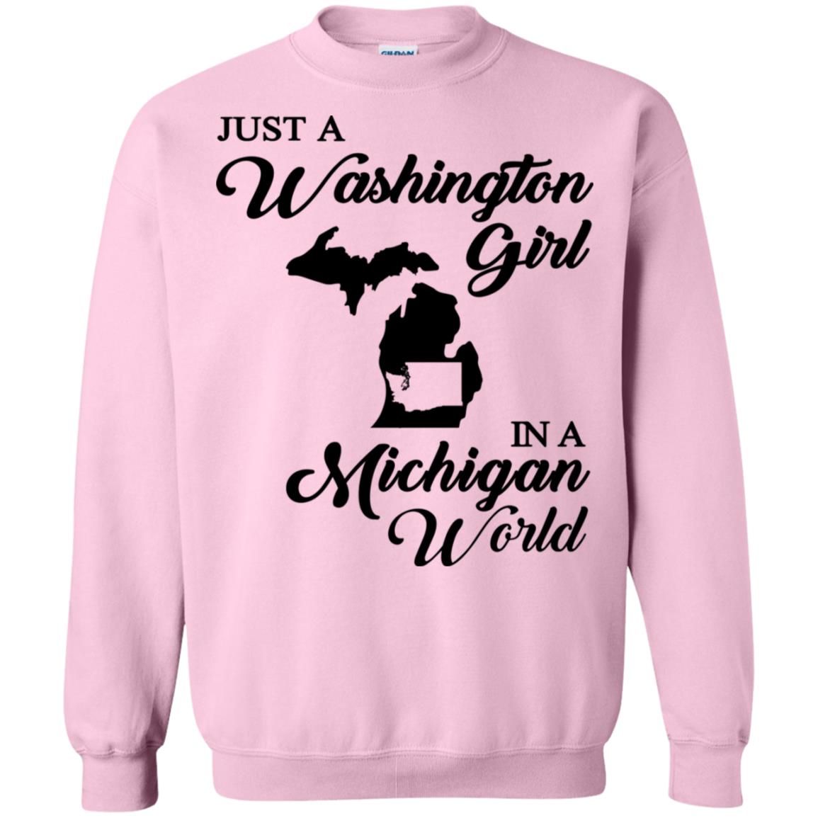 Just A Washington Girl In A Michigan World T Shirt - T-shirt Teezalo