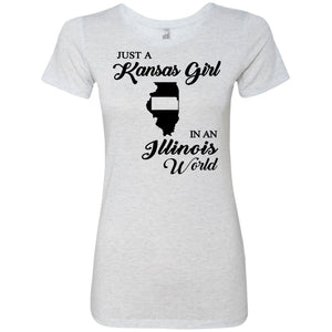 Just A Kansas Girl In An Illinois World T-Shirt - T-shirt Teezalo