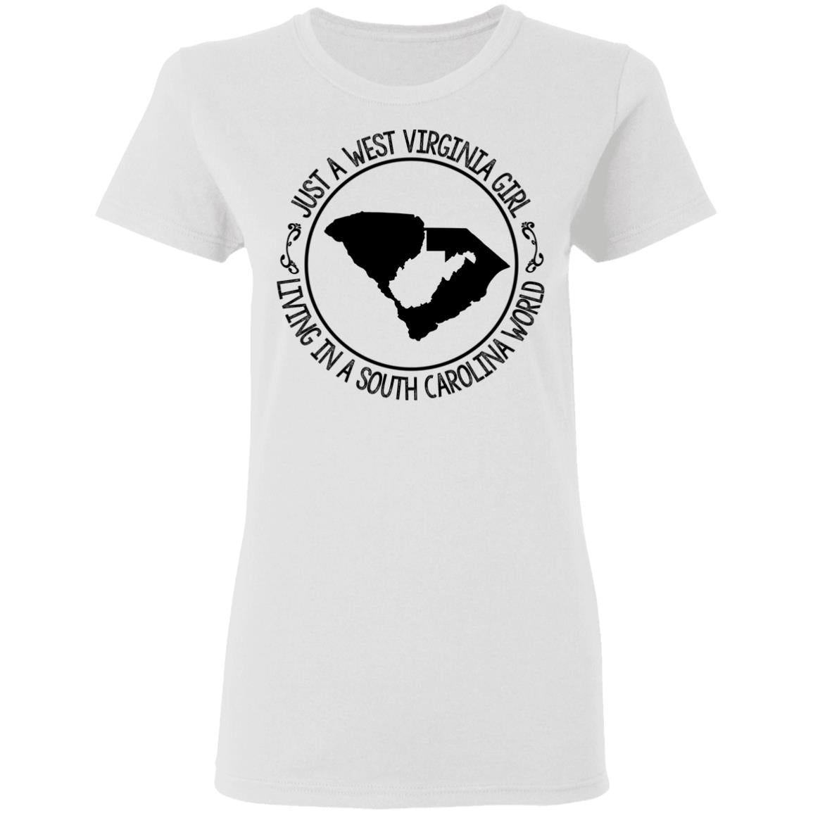 Just A West Virginia Girl Living In A South Carolina World Hoodie - Hoodie Teezalo