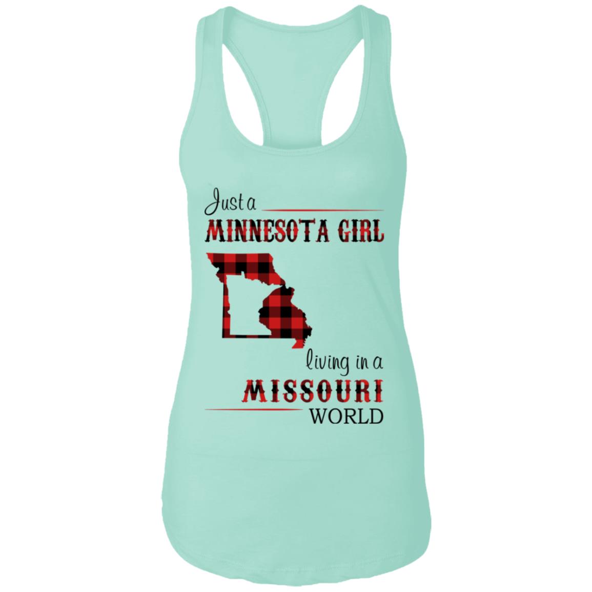 Just A Minnesota Girl Living In A Missouri World T Shirt - T-shirt Teezalo