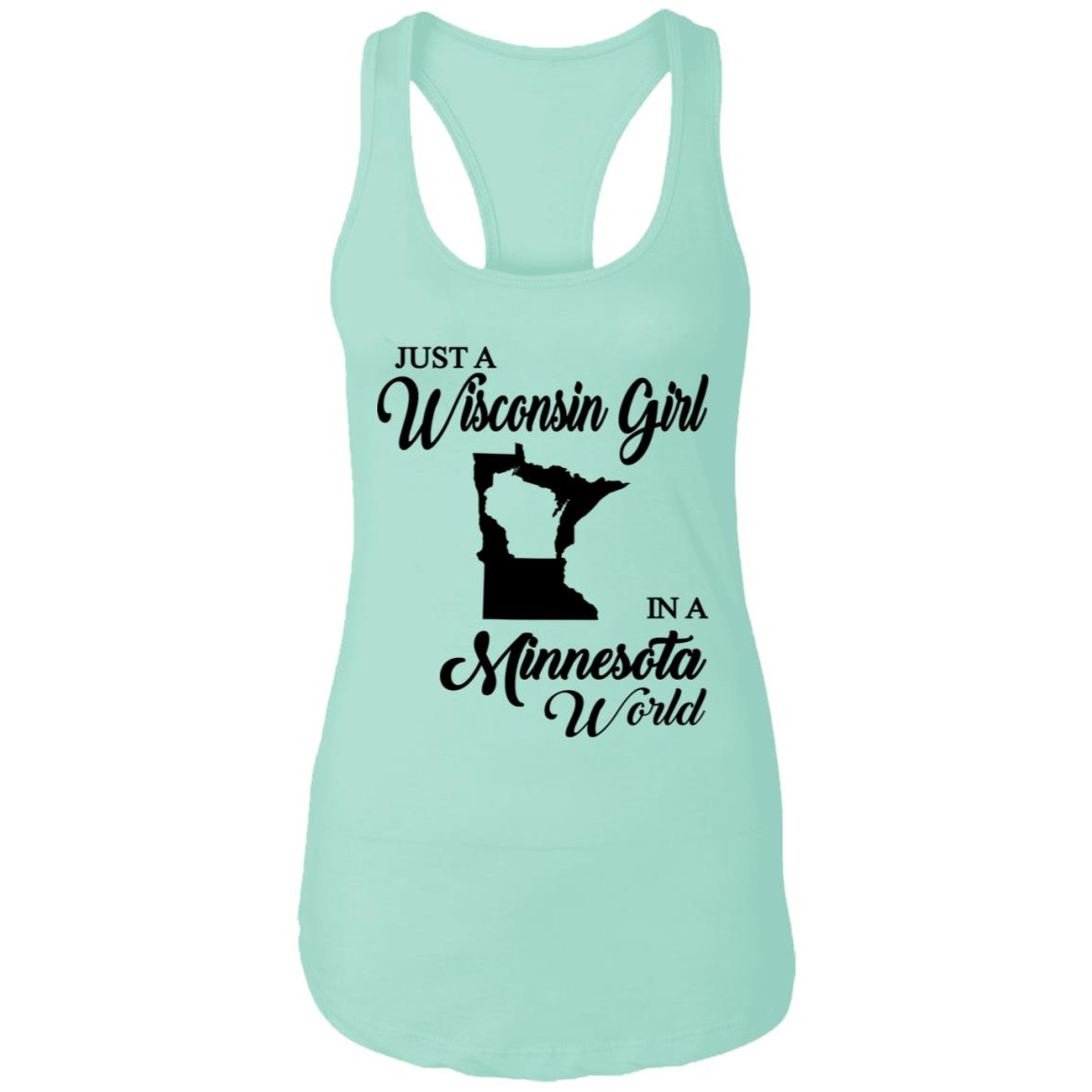 Just A Wisconsin Girl In A Minnesota World T-shirt - T-shirt Teezalo