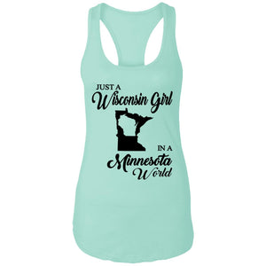 Just A Wisconsin Girl In A Minnesota World T-shirt - T-shirt Teezalo