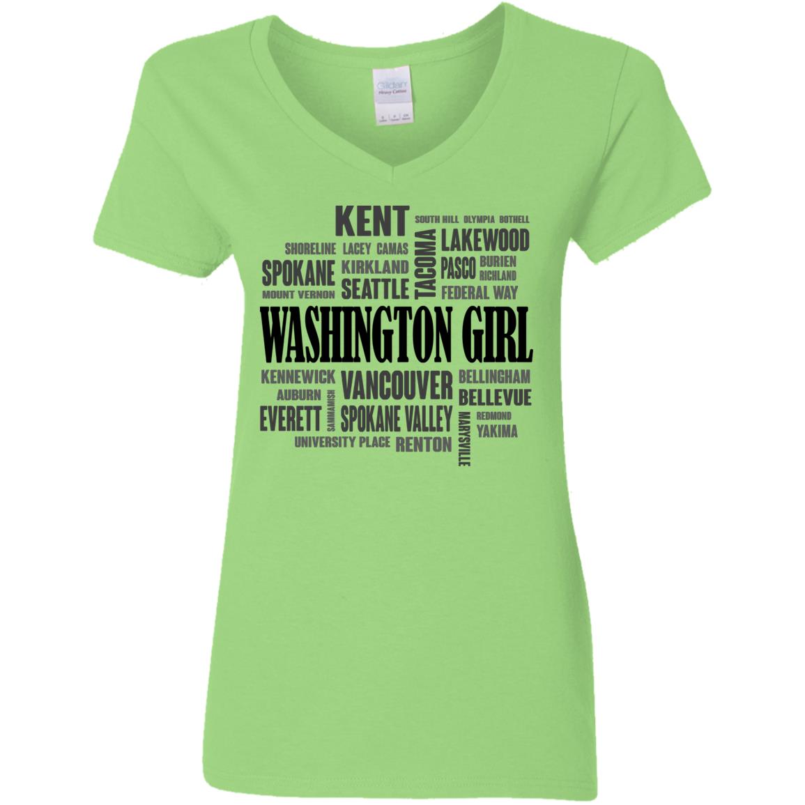 Washington Girl & City T-Shirt - T-shirt Teezalo