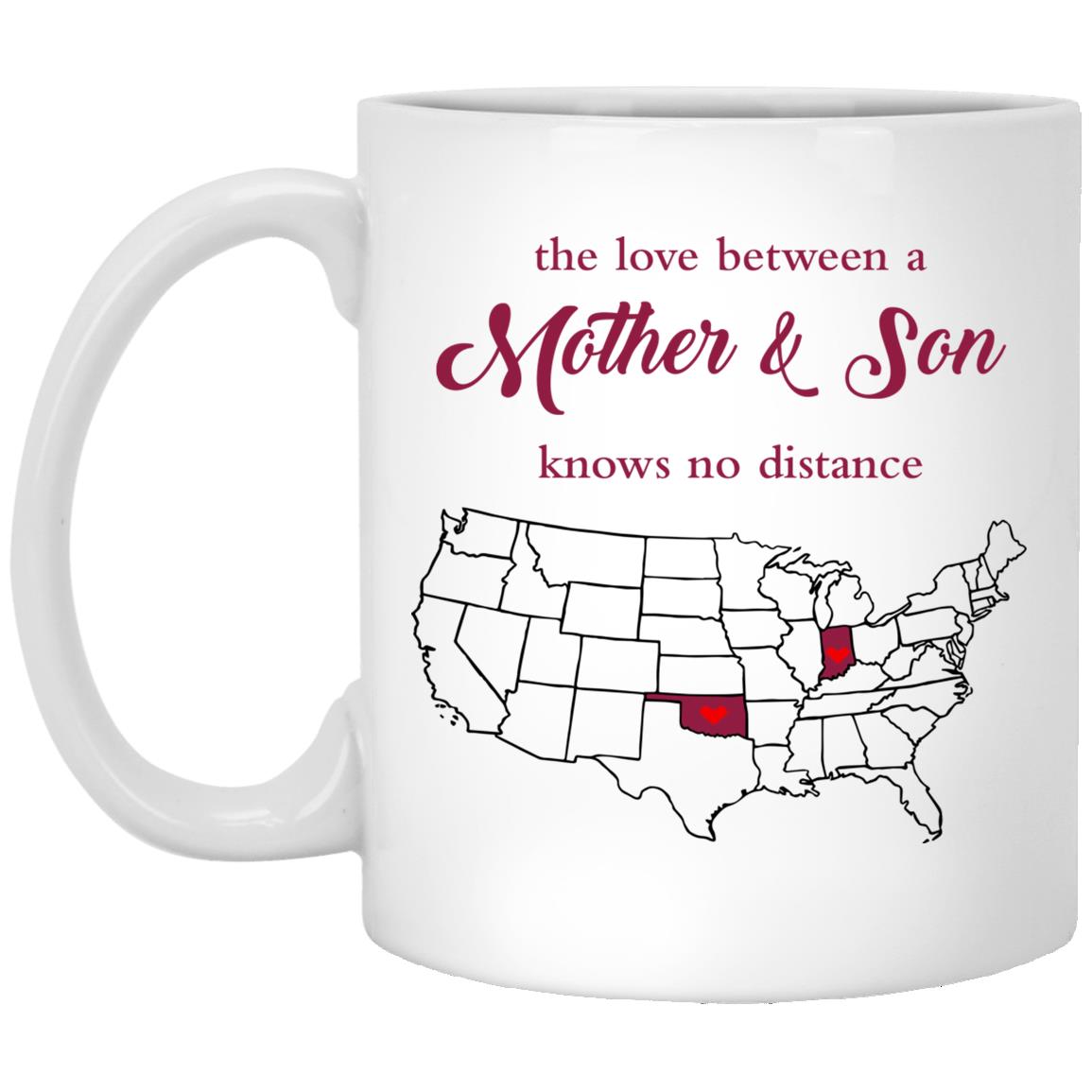 Oklahoma Indiana The Love Between Mother And Son Mug - Mug Teezalo
