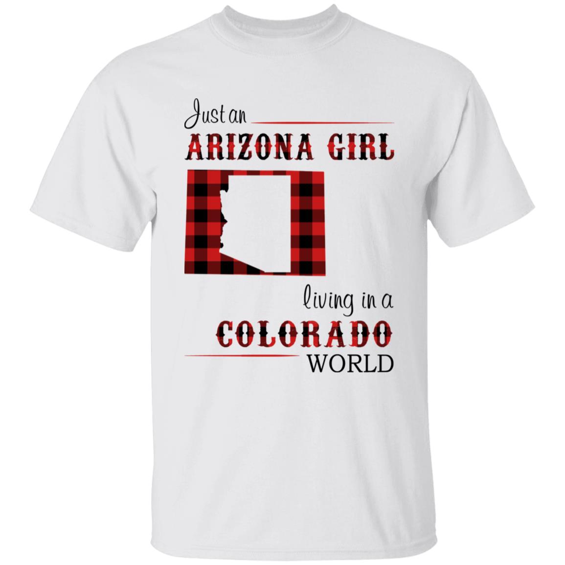 Just An Arizona Girl Living In A Colorado World T-shirt - T-shirt Born Live Plaid Red Teezalo