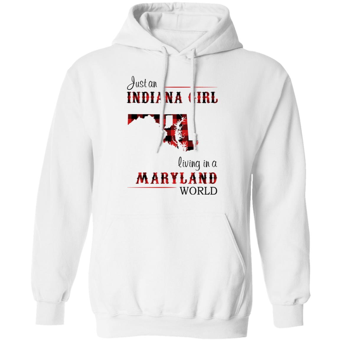 Just An Indiana Girl Living In A Maryland World T-Shirt - T-shirt Born Live Plaid Red Teezalo