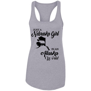 Just A Nebraska Girl In An Alaska World T-Shirt - T-shirt Teezalo