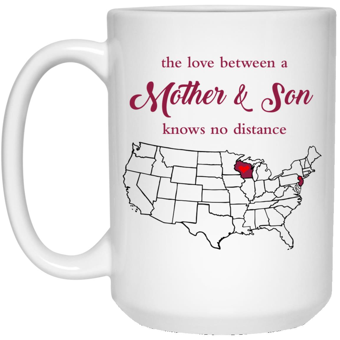 Wisconsin New Jersry The Love Between Mother And Son Mug - Mug Teezalo
