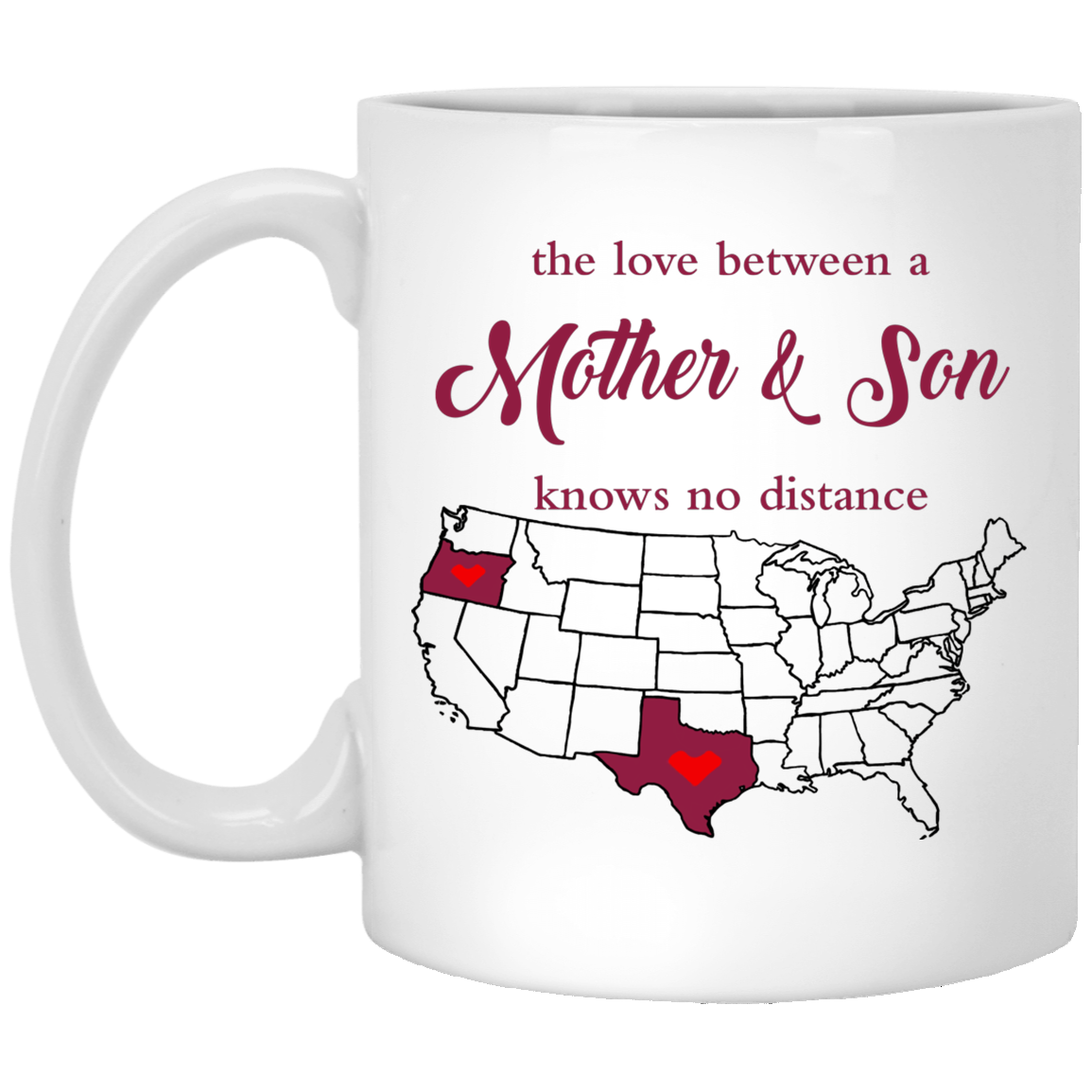 Oregon Texas The Love Mother And Son Mug - Mug Teezalo