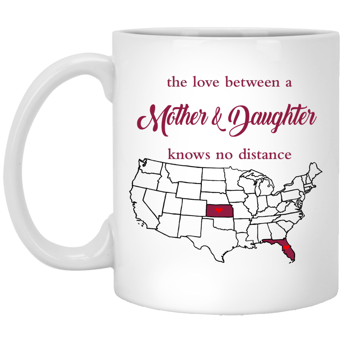 Florida Kansas The Love Mother And Daughter Mug - Mug Teezalo