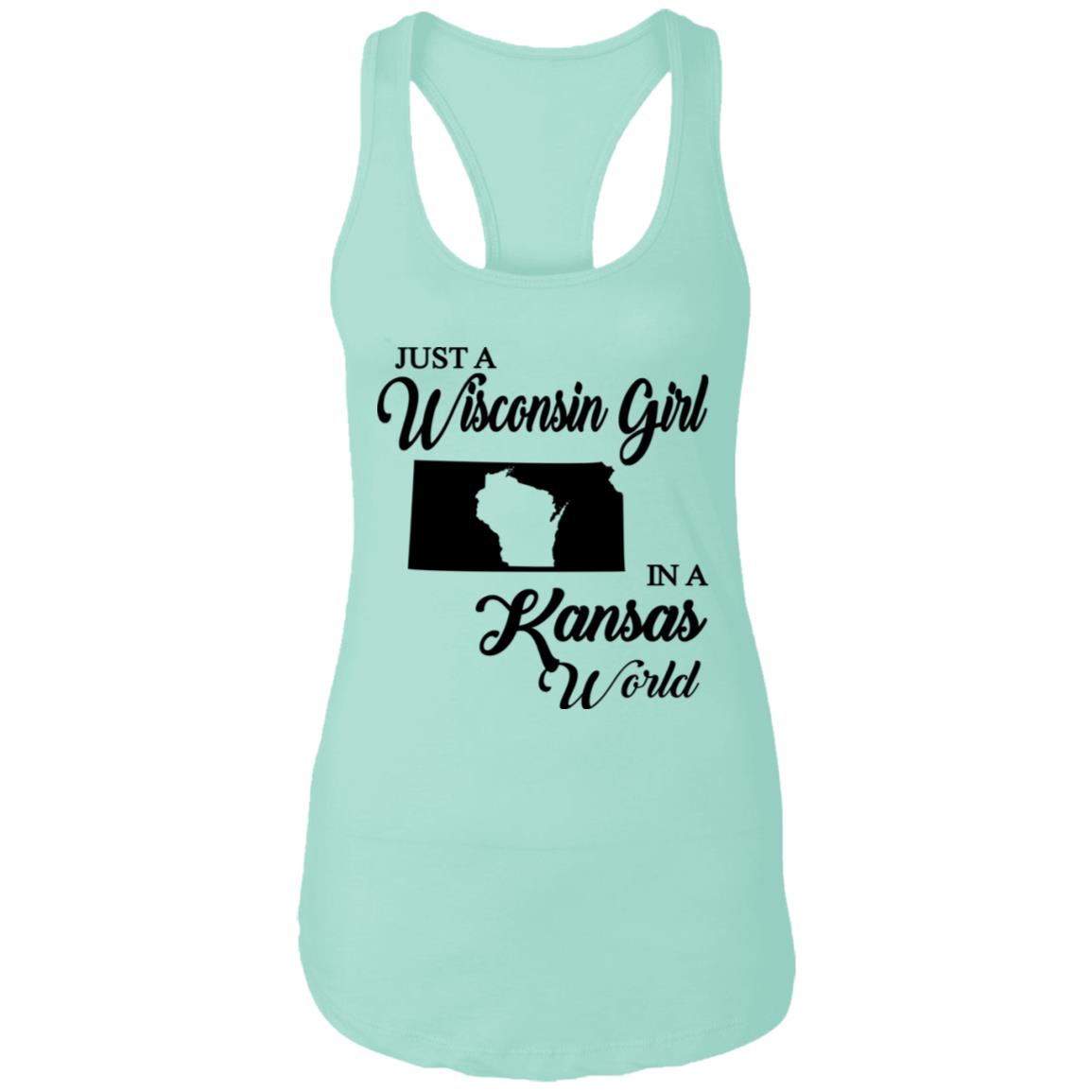 Just A Wisconsin Girl In A Kansas World T-shirt - T-shirt Teezalo