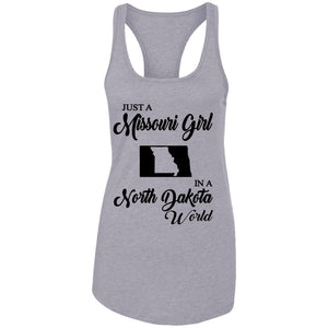 Just A Missouri Girl In A North Dakota World T-Shirt - T-shirt Teezalo