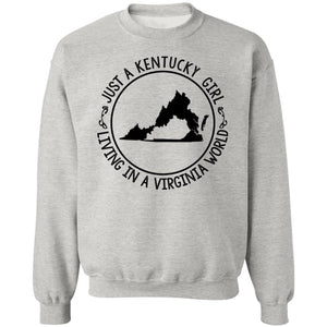 Kentucky Girl Living In Virginia World T-Shirt - T-shirt Teezalo